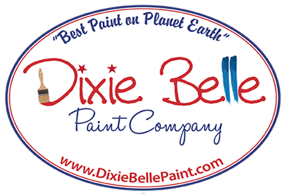 Oval shaped logo with the words Dixie Belle Paint Company in the center, Best Paint on Planet Earth quoted at the top of logo and WWW. dixiebellepaint.com at bottom of logo